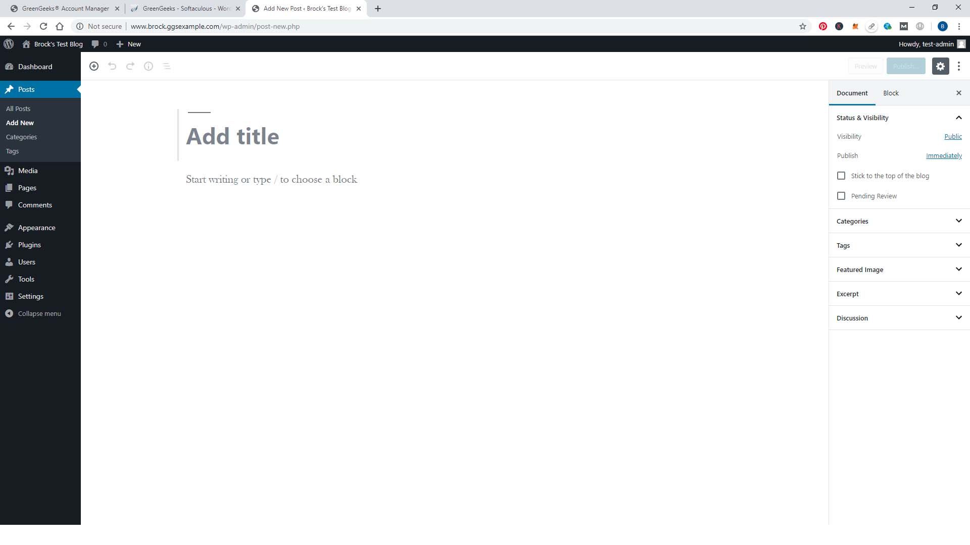 Posts area in WordPress