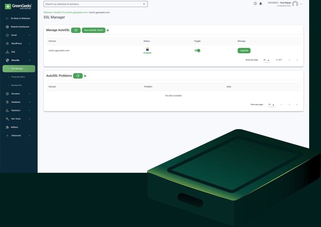 cPanel control panel