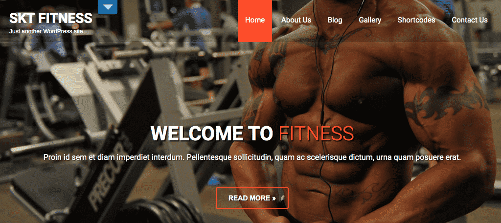 Free wordpress fitness theme skt fitness lite