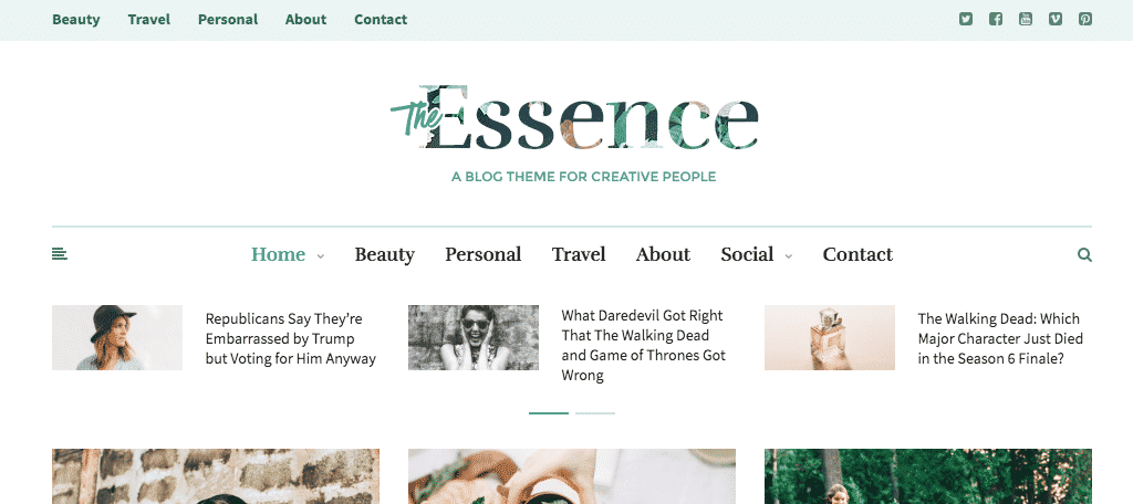 Essence feminine magazine themes for wordpress