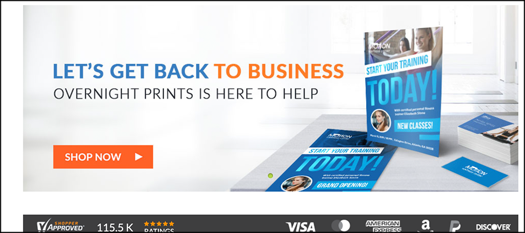 Overnight Prints online business card printing services