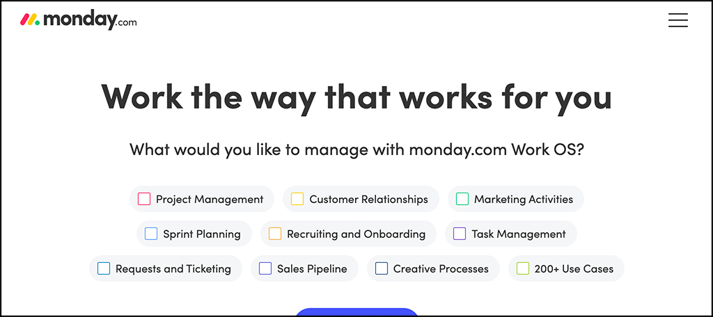 MOnday.com online collaboration software