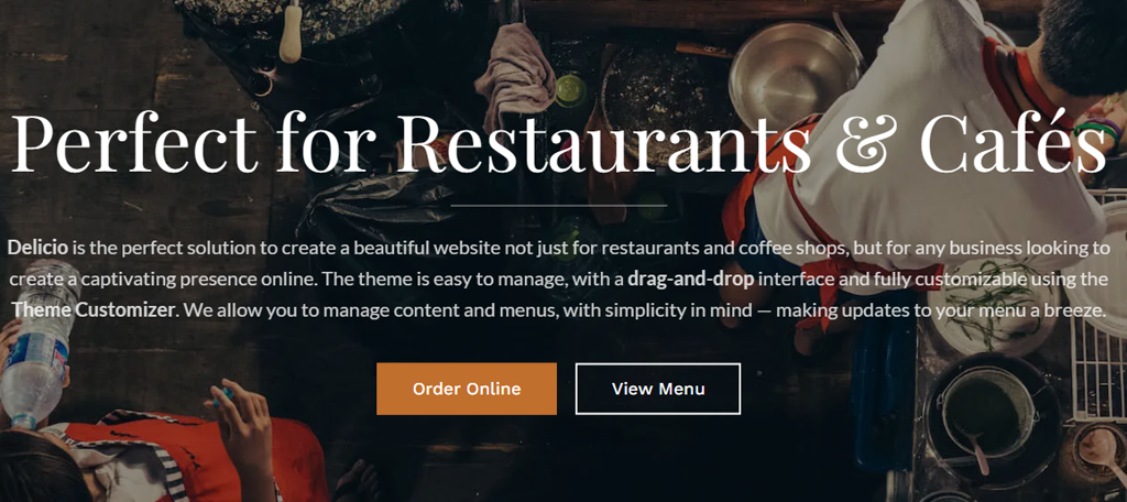 Delicio is among the best themes for a small food business