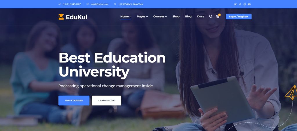 Edukul university wordpress theme