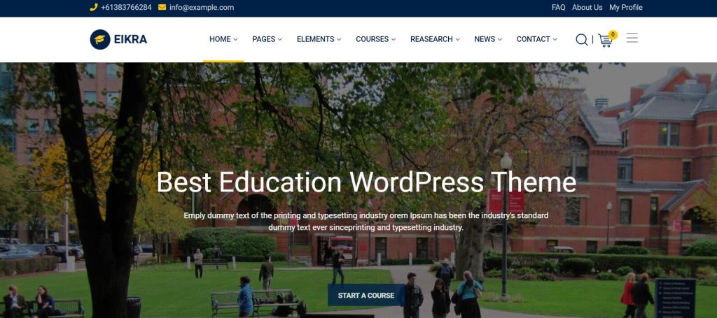 Eikra university wordpress theme