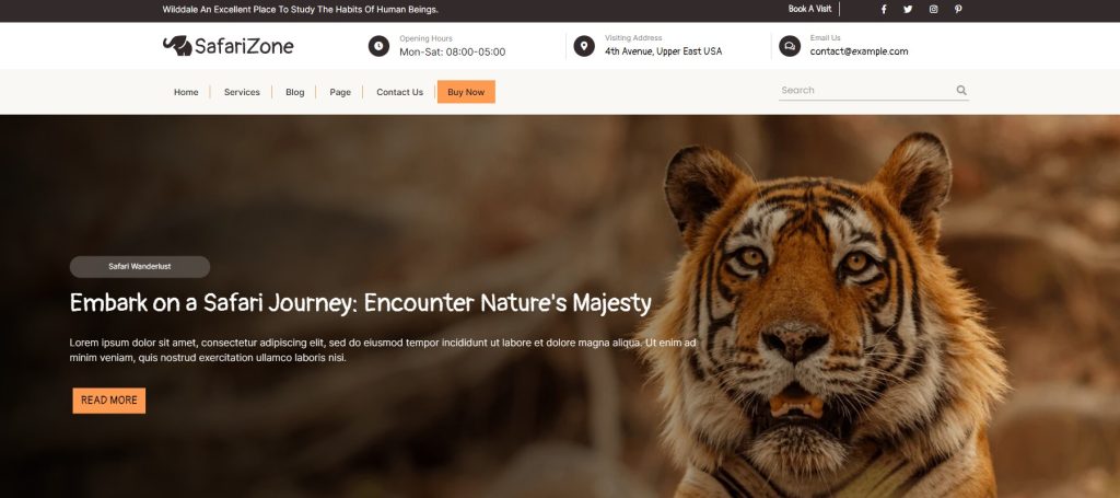 Safari pets themes wordpress