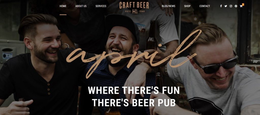 Craft Beer bar WordPress theme