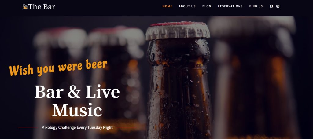 OceanWP bar WordPress theme