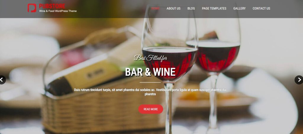 Pubstore bar WordPress theme