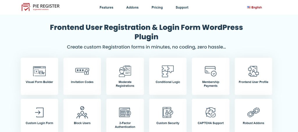 Pie Register WordPress user registration plugin