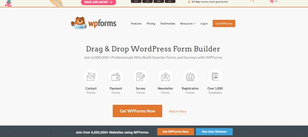 WPForms WordPress user registration plugin