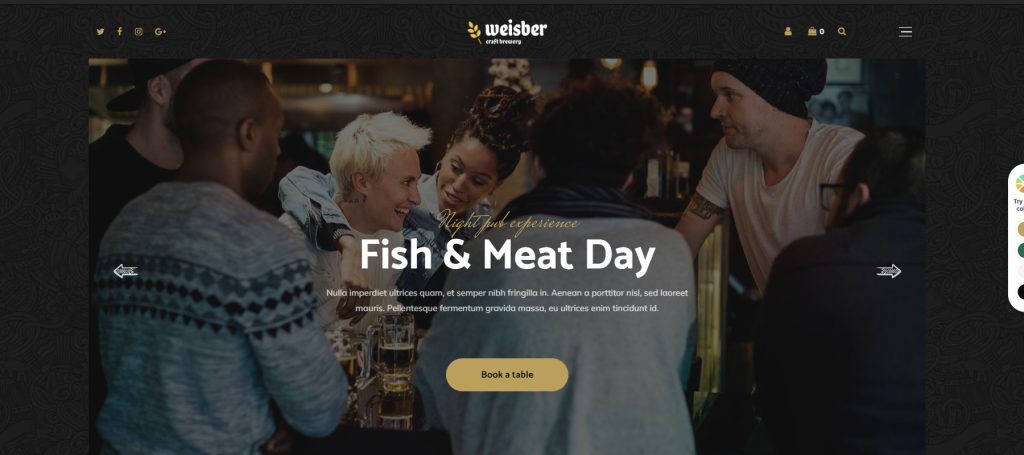 Weisber bar WordPress theme