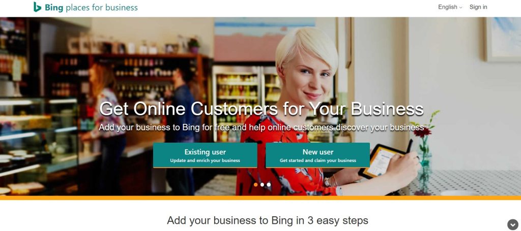 Bing Places for Business free website promotion