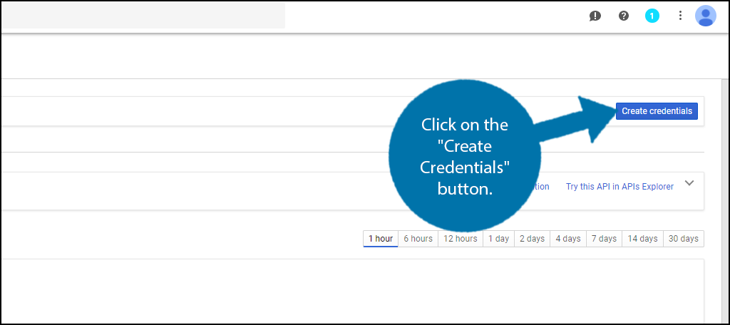 Click on the "Create Credentials" button.