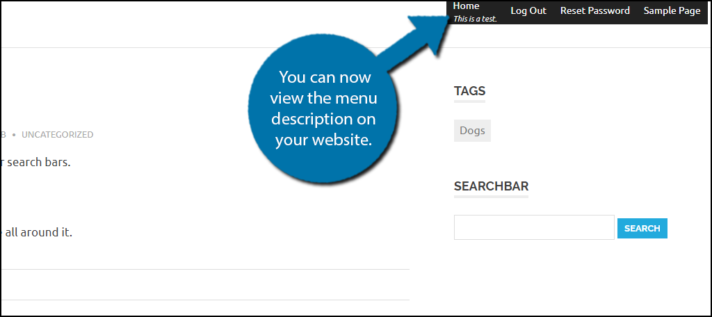 You can now view the menu description on your website.
