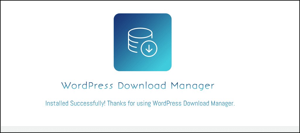 Wordpress download manager welcome page