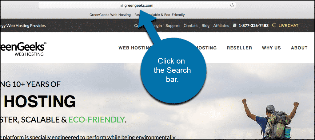 Click on the url search bar