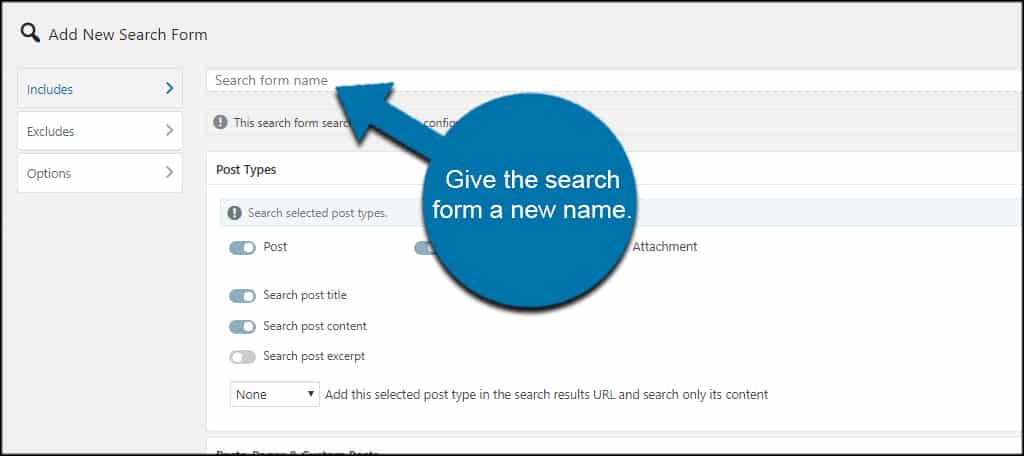 New Search Form Name