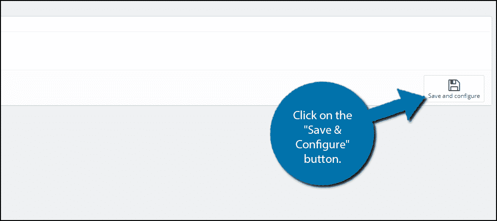 Save and Configure