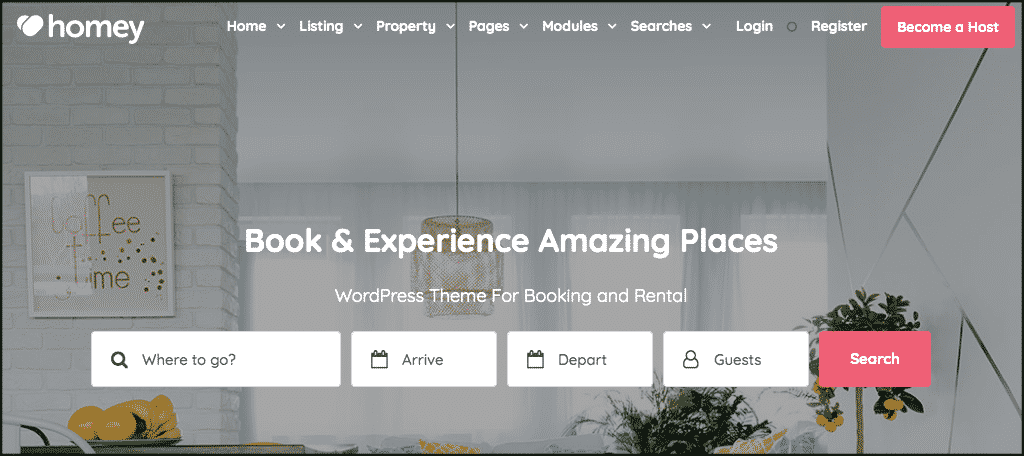 Homey theme for booking website