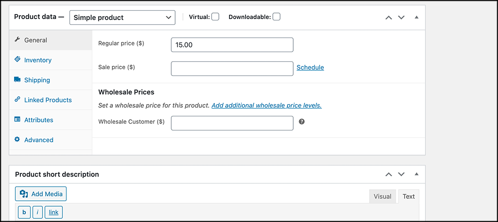 Add wholesale prices to products