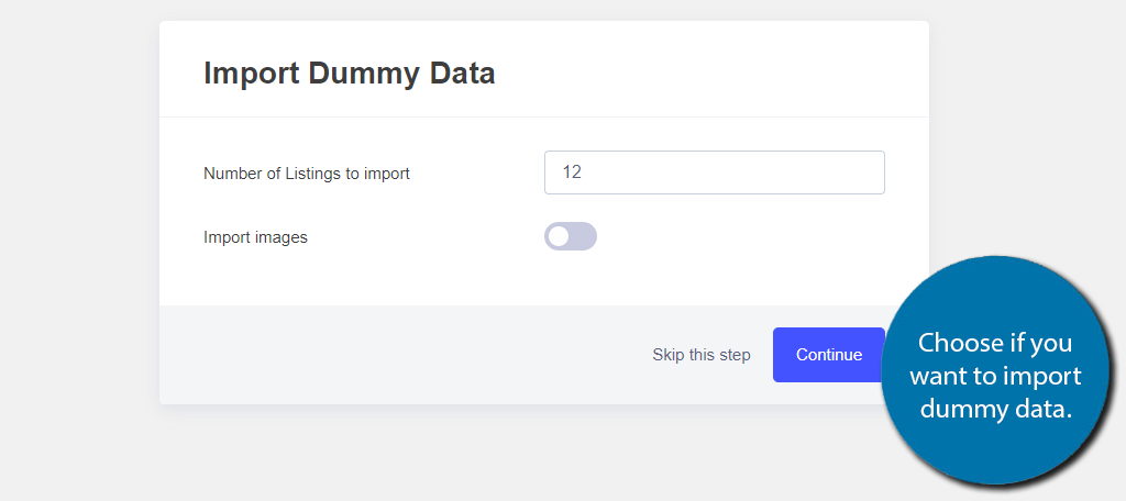 Import Dummy Data