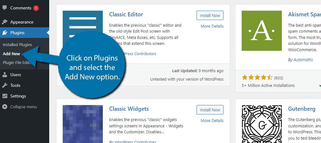 Add New a new plugin to add breadcrumb navigation in WordPress