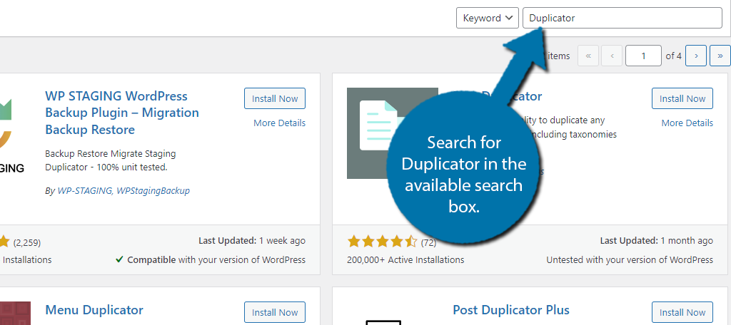 Search for Duplicator