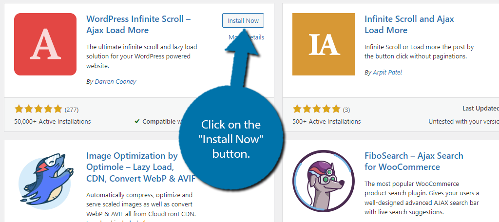 Install Ajax to add infinite scroll to WordPress