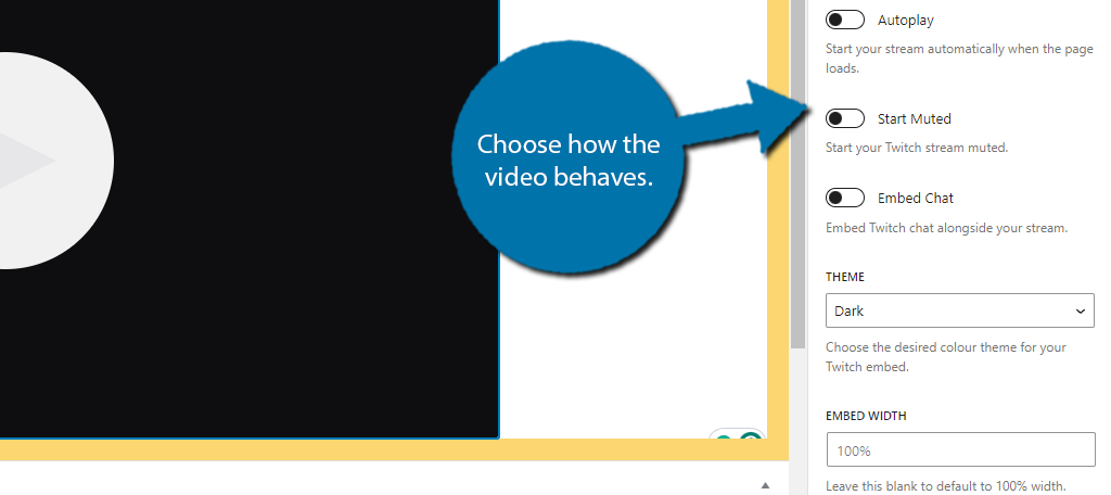 Choose Video Behavior