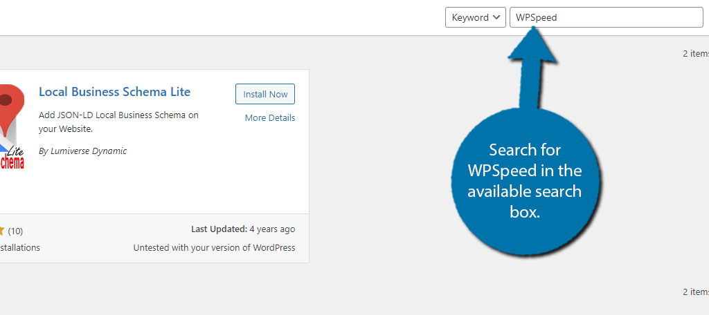 Search for WPSpeed