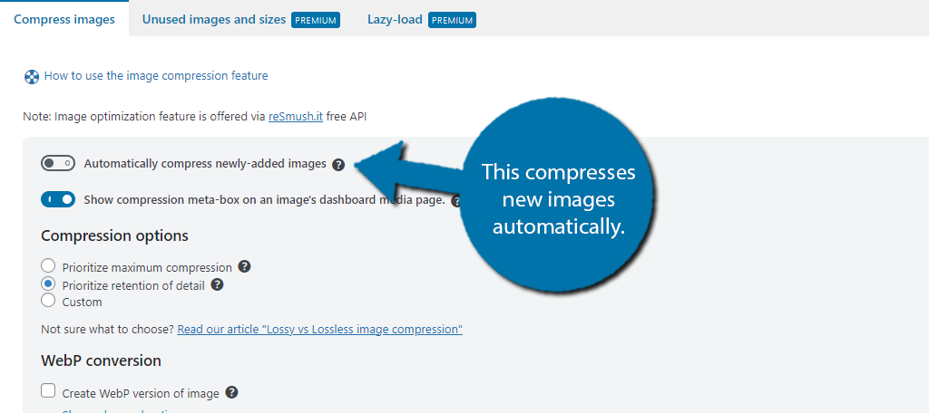 optimize new images in WordPress