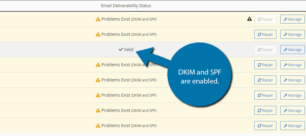 DKIM and SPF Email Authentication Enabled