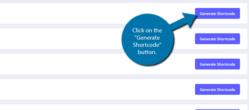 Generate Shortcode