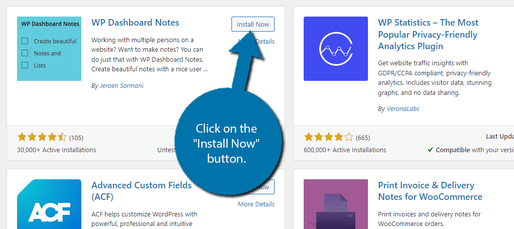 Install WP Dashboard Notes