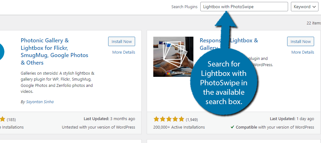 Install Lightbox with PhotoSwipe for WordPress
