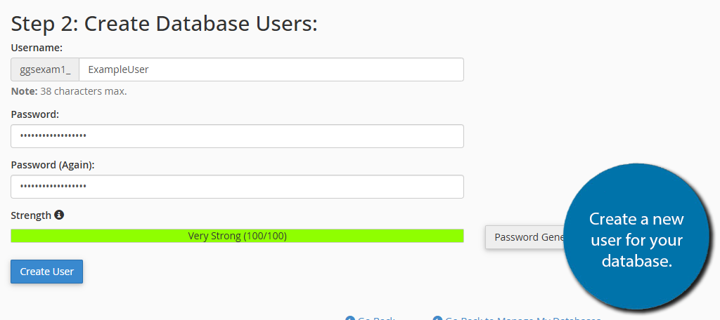 Create A New User for the MySQL Database