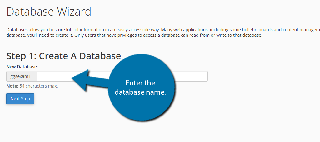 Name MySQL Database