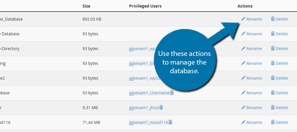 Manage MySQL Database